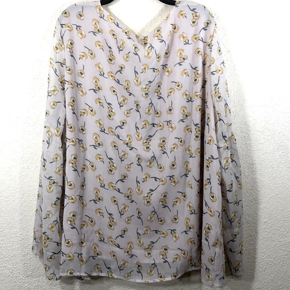 Verona Couture Top Blouse Sheer NWT 3X Floral Pullover Long Sleeve - Picture 5 of 8